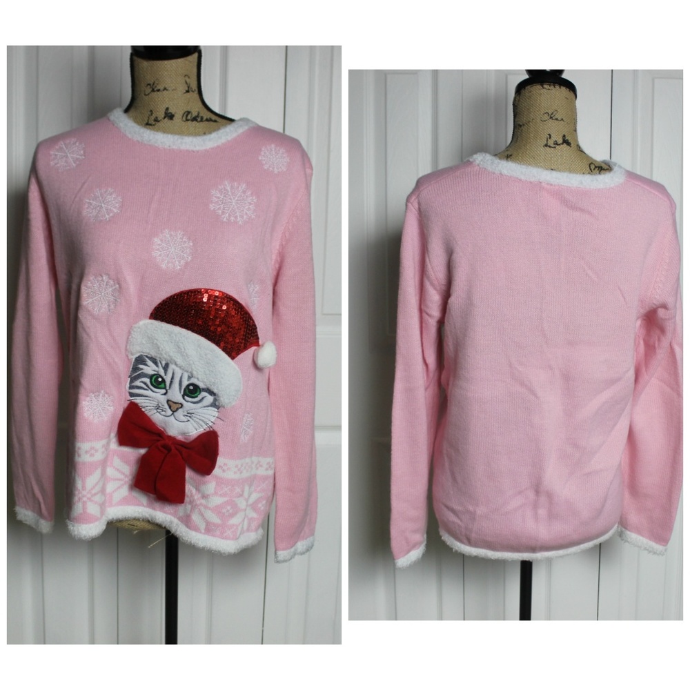 Holiday cat sweater